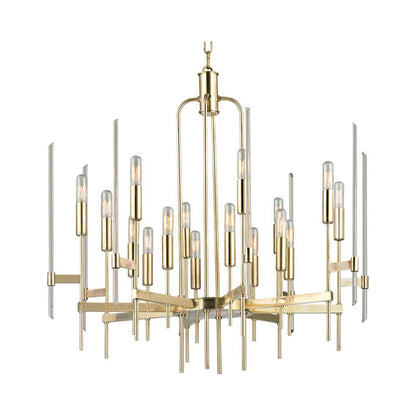 Bari Chandelier in 16-Light/Aged Brass.