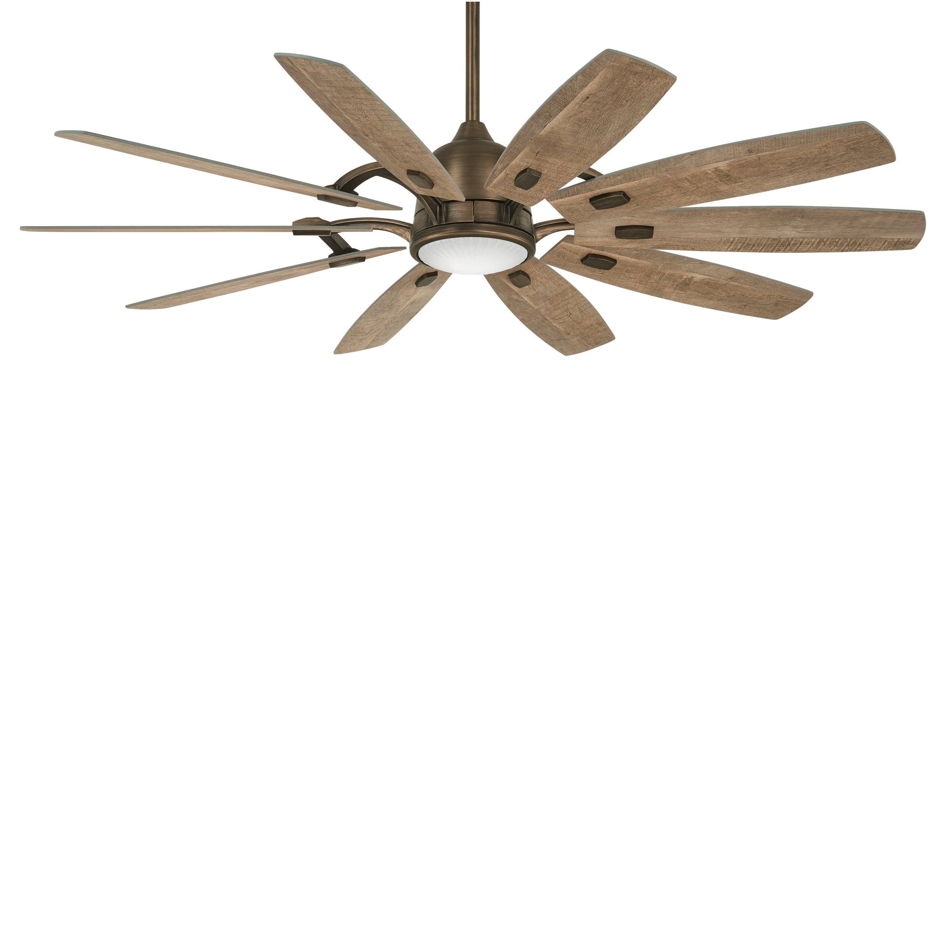 Barn LED Ceiling Fan in Burnished Nickel/Savannah Gray.