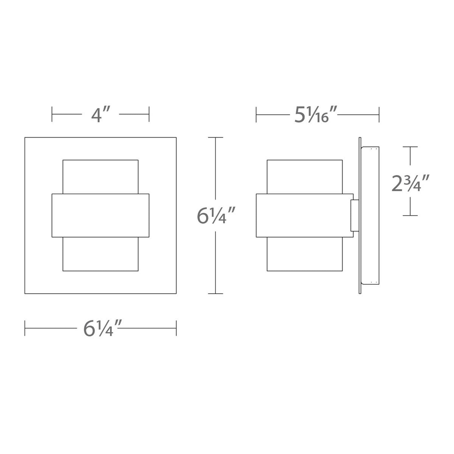 Barrel Outdoor LED Wall Light - line drawing.