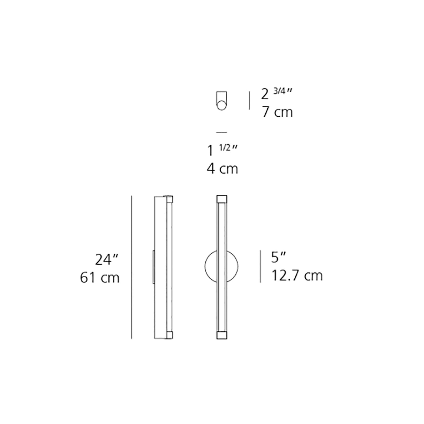 Basic Bath Vanity Light - line drawing.