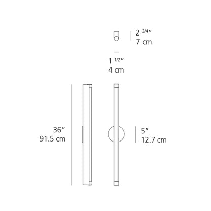 Basic Bath Vanity Light - line drawing.