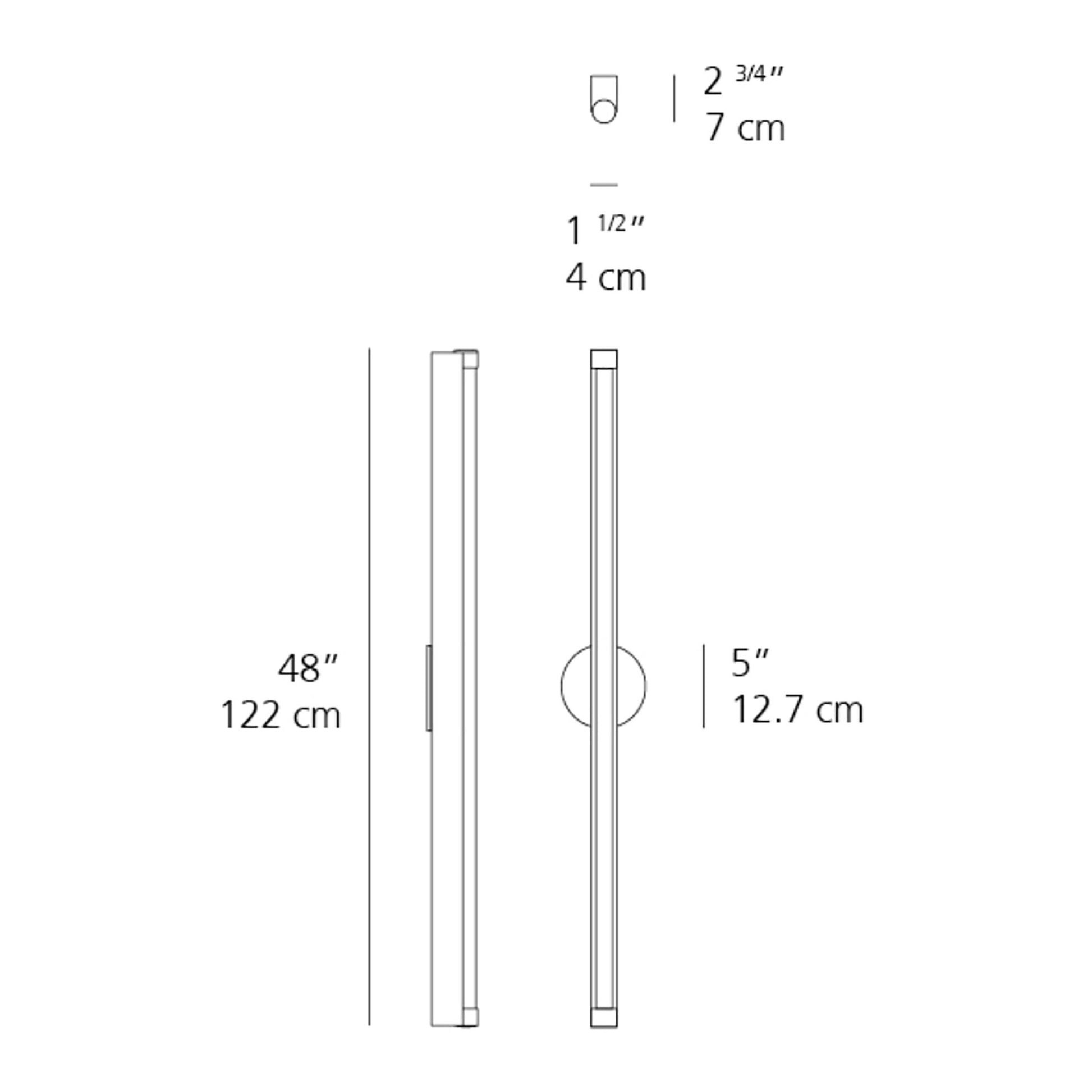 Basic Bath Vanity Light - line drawing.