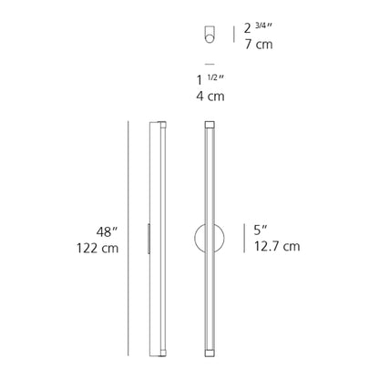 Basic Bath Vanity Light - line drawing.