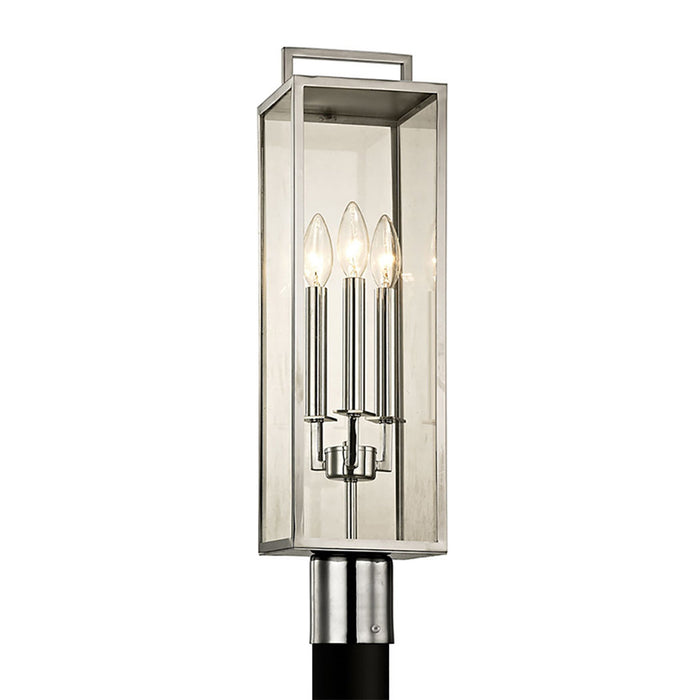 Beckham Outdoor Post Light in Polished Stainless.