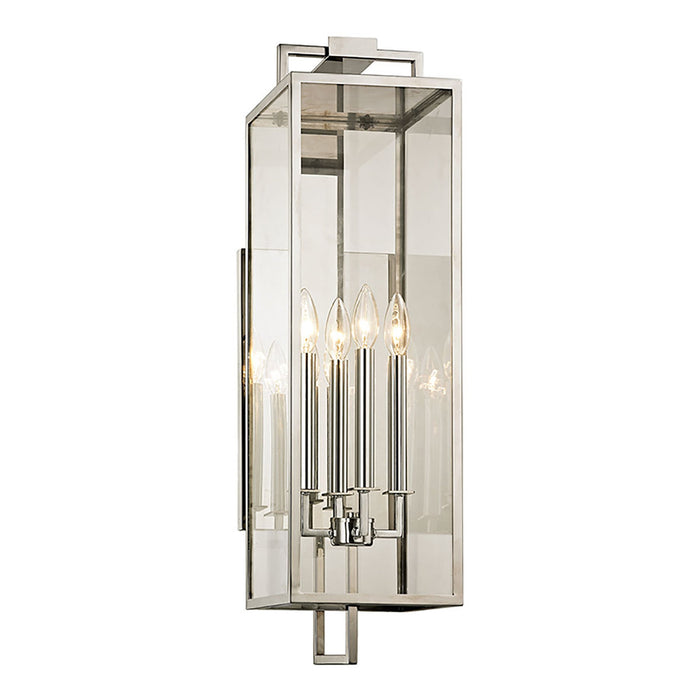 Beckham Outdoor Wall Light in Polished Stainless (4-Light/28.5-Inch).