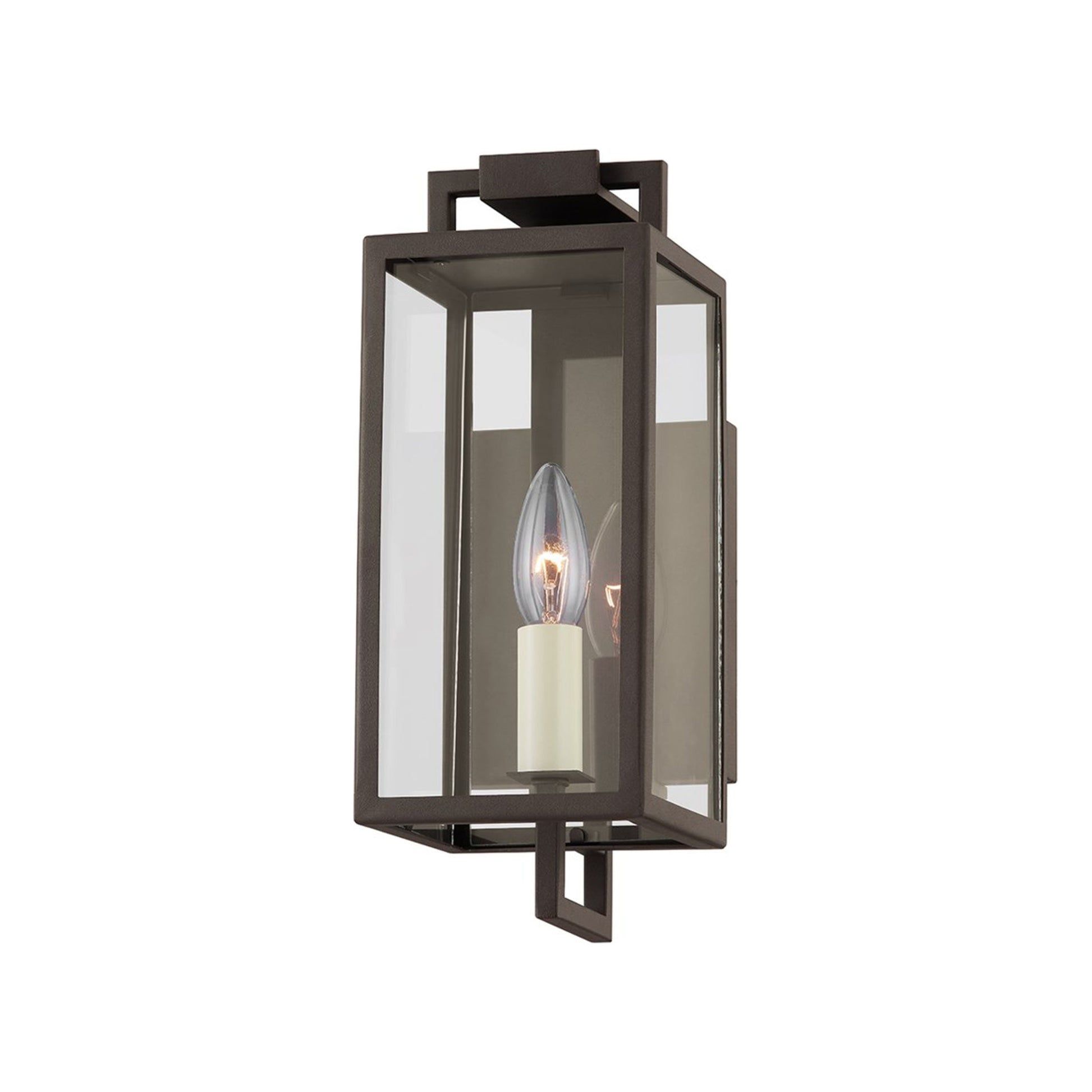 Beckham Outdoor Wall Light in Textured Bronze (1-Light/12-Inch).