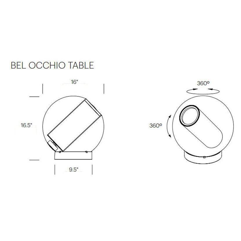 Bel Occhio Table Lamp - line drawing.