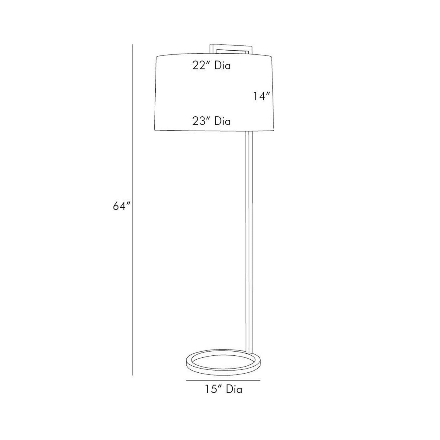 Belden Floor Lamp - line drawing.