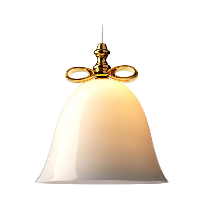 Bell Pendant Light in Gold/White (Large/157.5-Inch).