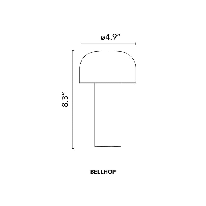 Bellhop LED Table Lamp - line drawing.
