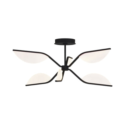 Belterra LED Semi Flush Ceiling Light in Matte Black.