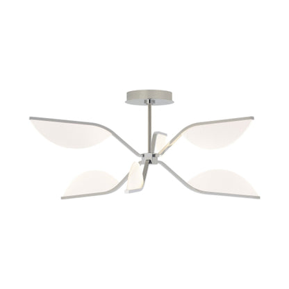 Belterra LED Semi Flush Ceiling Light in Polished Nickel.