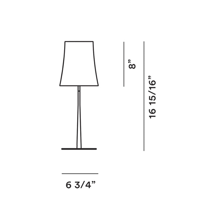 Birdie Easy LED Table Lamp - line drawing.