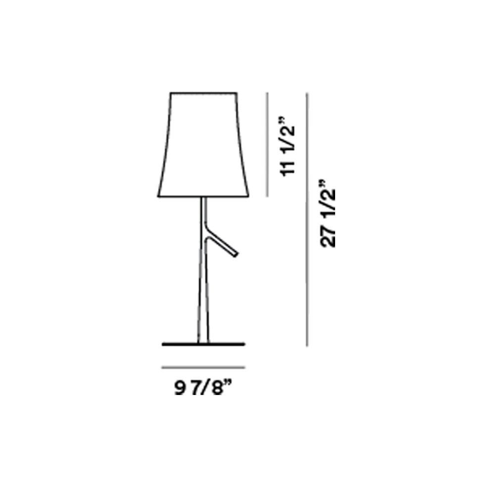 Birdie Table Lamp - line drawing.