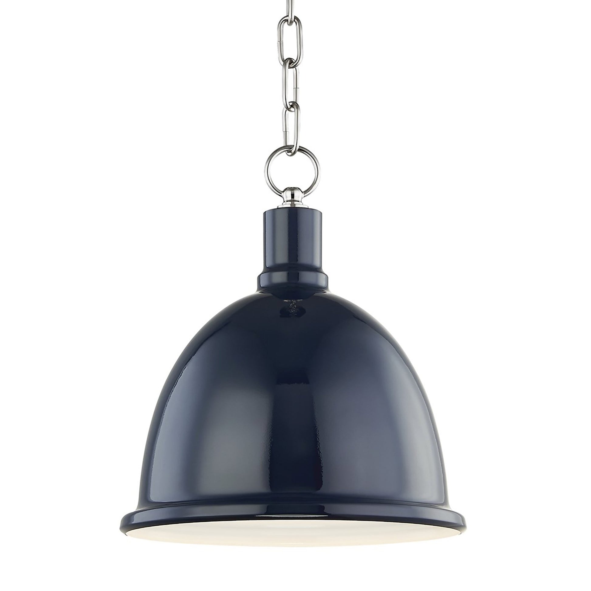 Blair Pendant Light in Polished Nickel / Navy (Small).