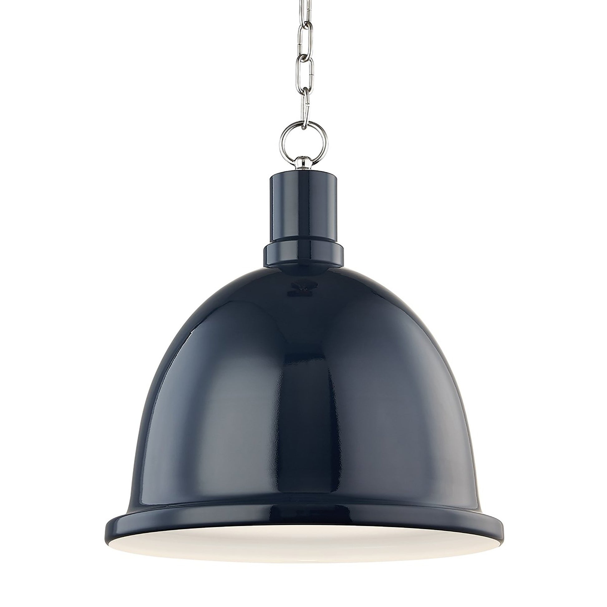 Blair Pendant Light in Polished Nickel / Navy (Large).