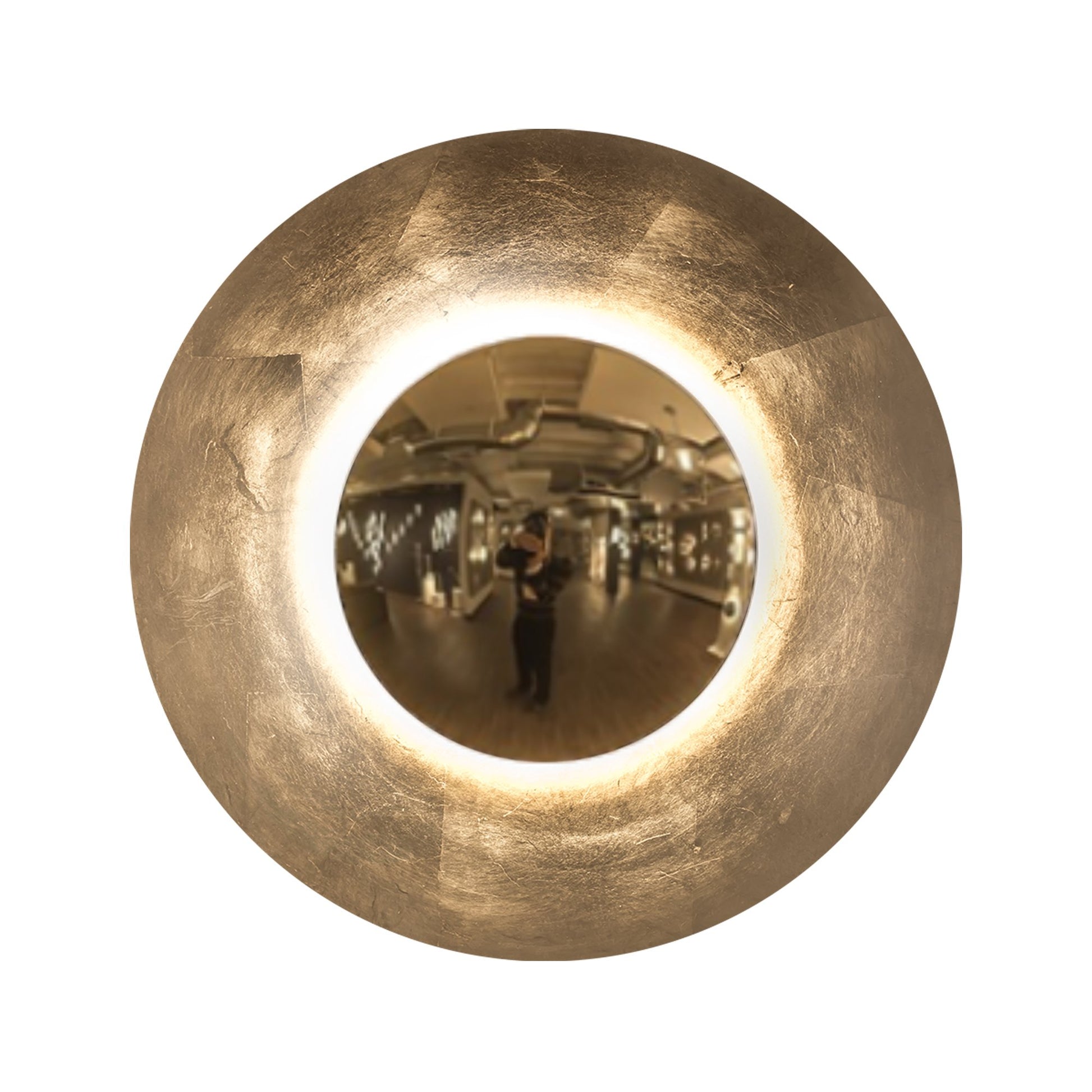 Blaze LED Wall Light in Large/Gold Leaf.