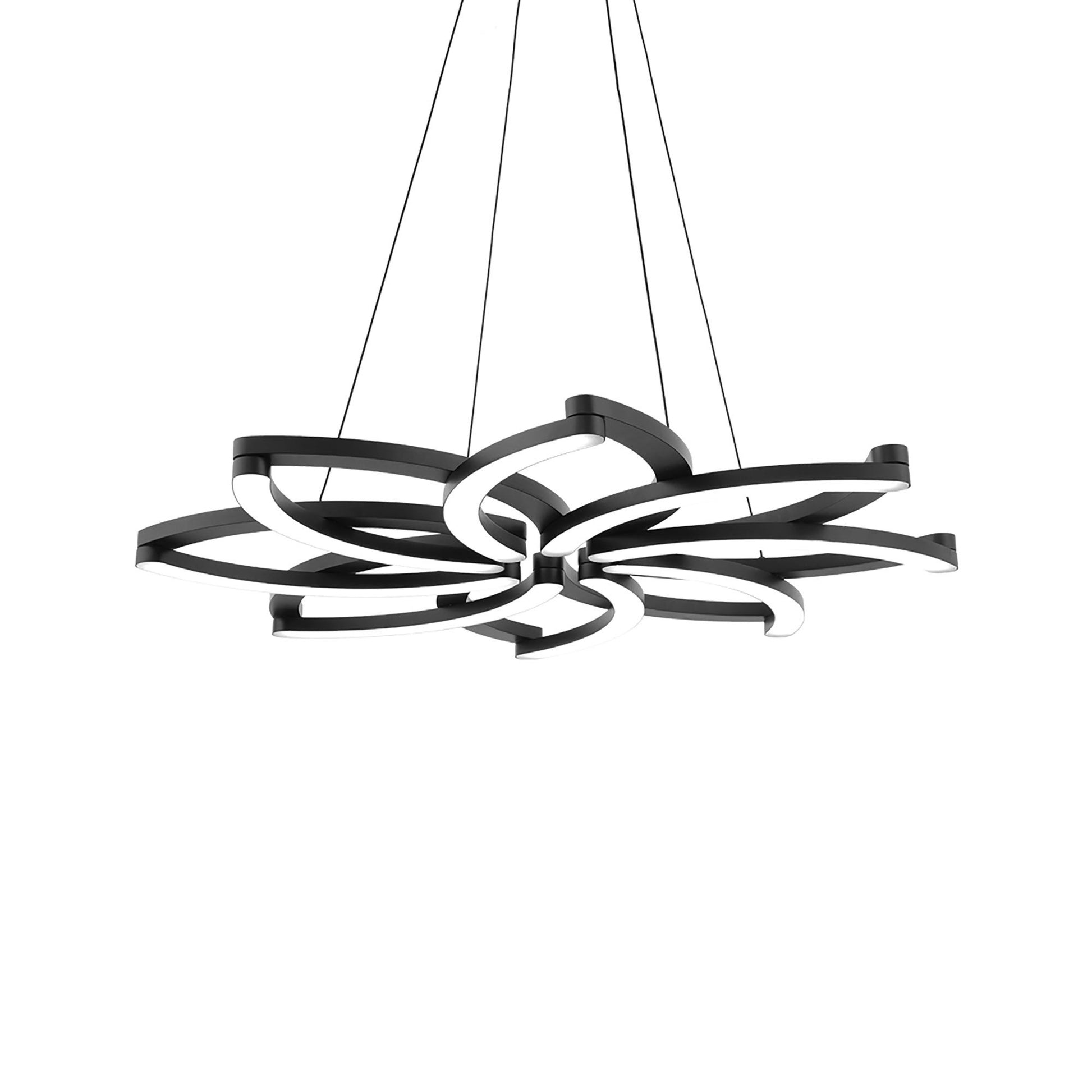 Bloom LED Chandelier in Brushed Aluminum.