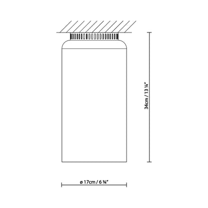 Aspen C17B Semi Flush Mount Ceiling Light - line drawing.