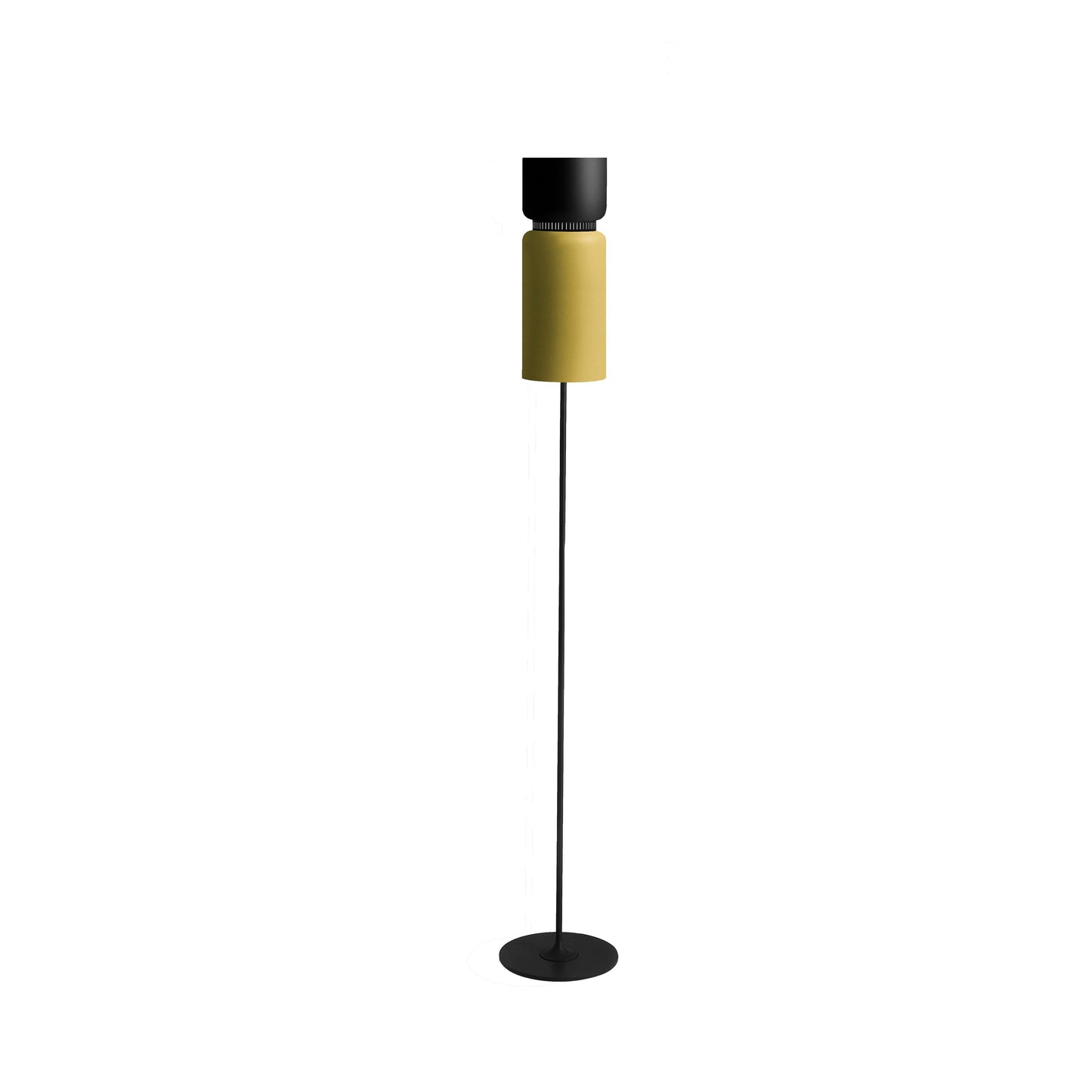Aspen F17 Floor Lamp in Black/Lemon.