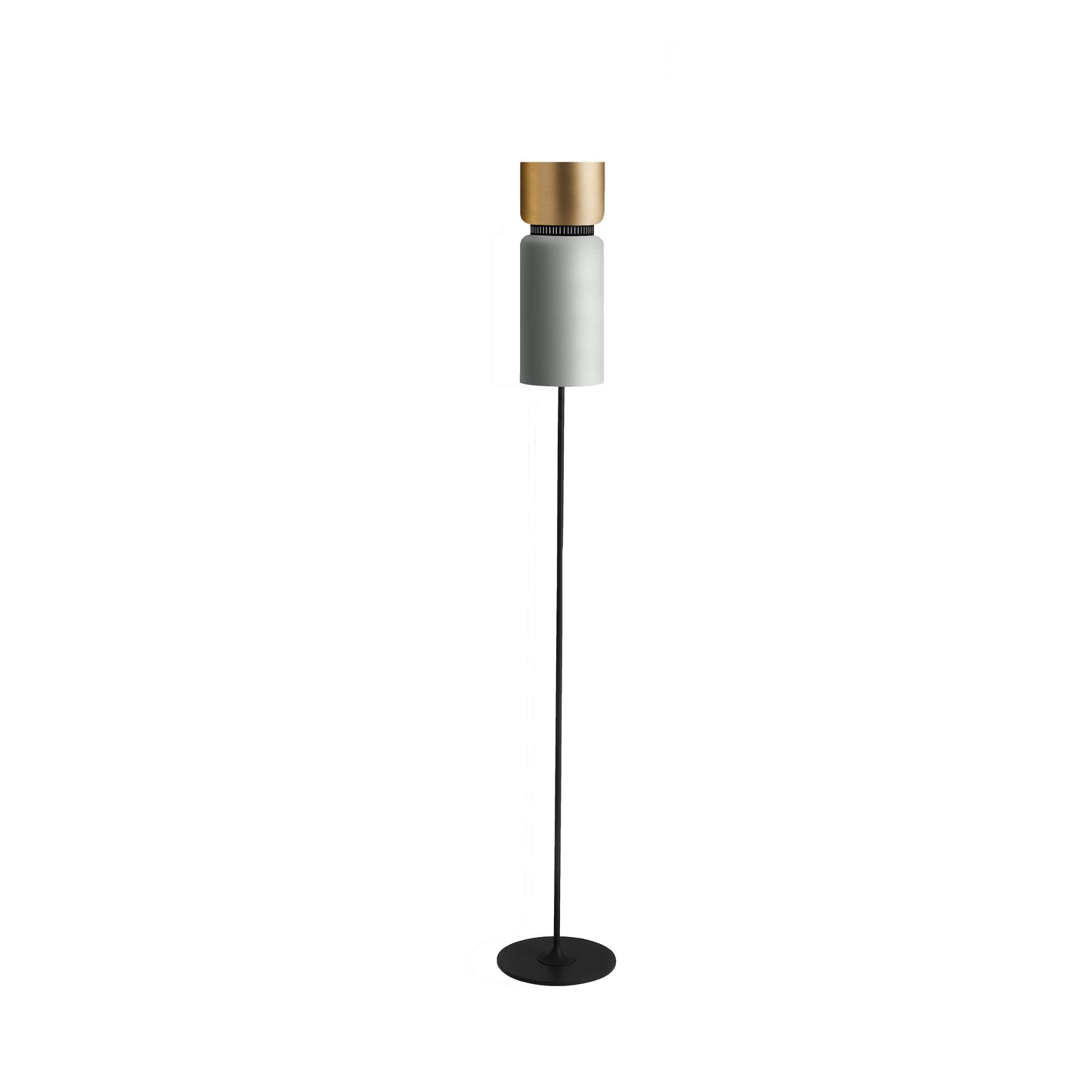 Aspen F17 Floor Lamp in Brass/Limestone.