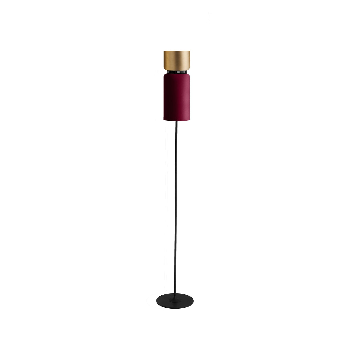 Aspen F17 Floor Lamp in Brass/Merlot.
