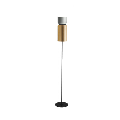 Aspen F17 Floor Lamp in Limestone/Brass.