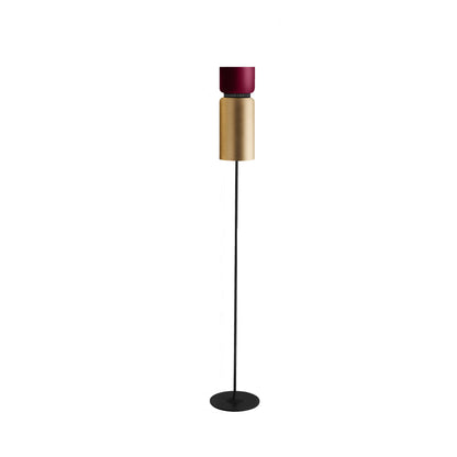 Aspen F17 Floor Lamp in Merlot/Brass.