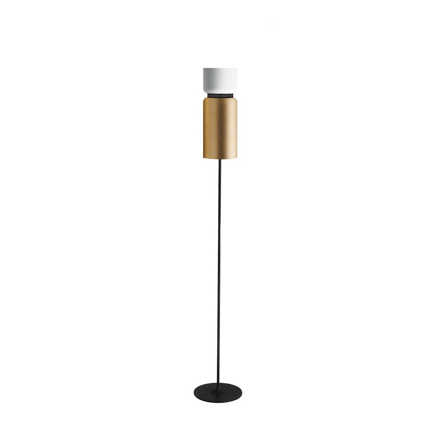 Aspen F17 Floor Lamp in Snow/Brass.