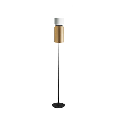 Aspen F17 Floor Lamp in Snow/Brass.