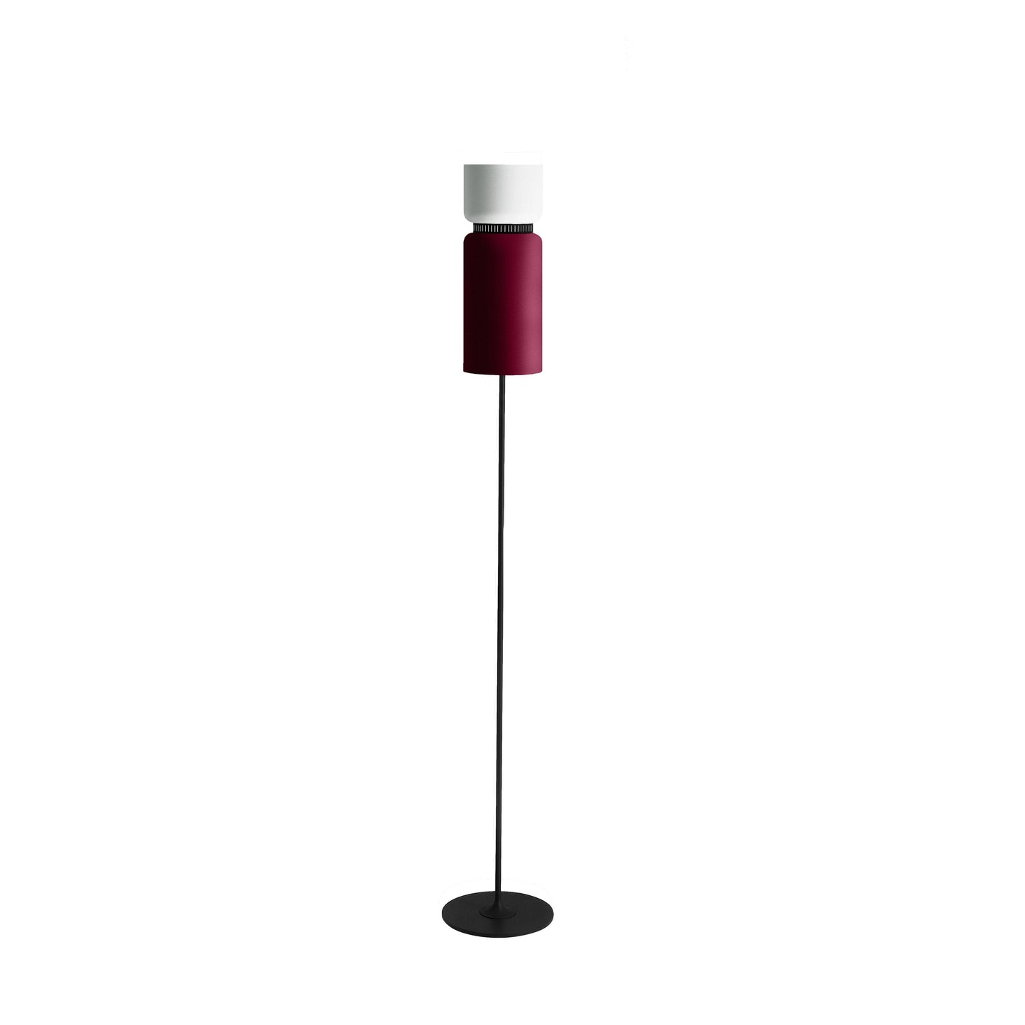Aspen F17 Floor Lamp in Snow/Merlot.