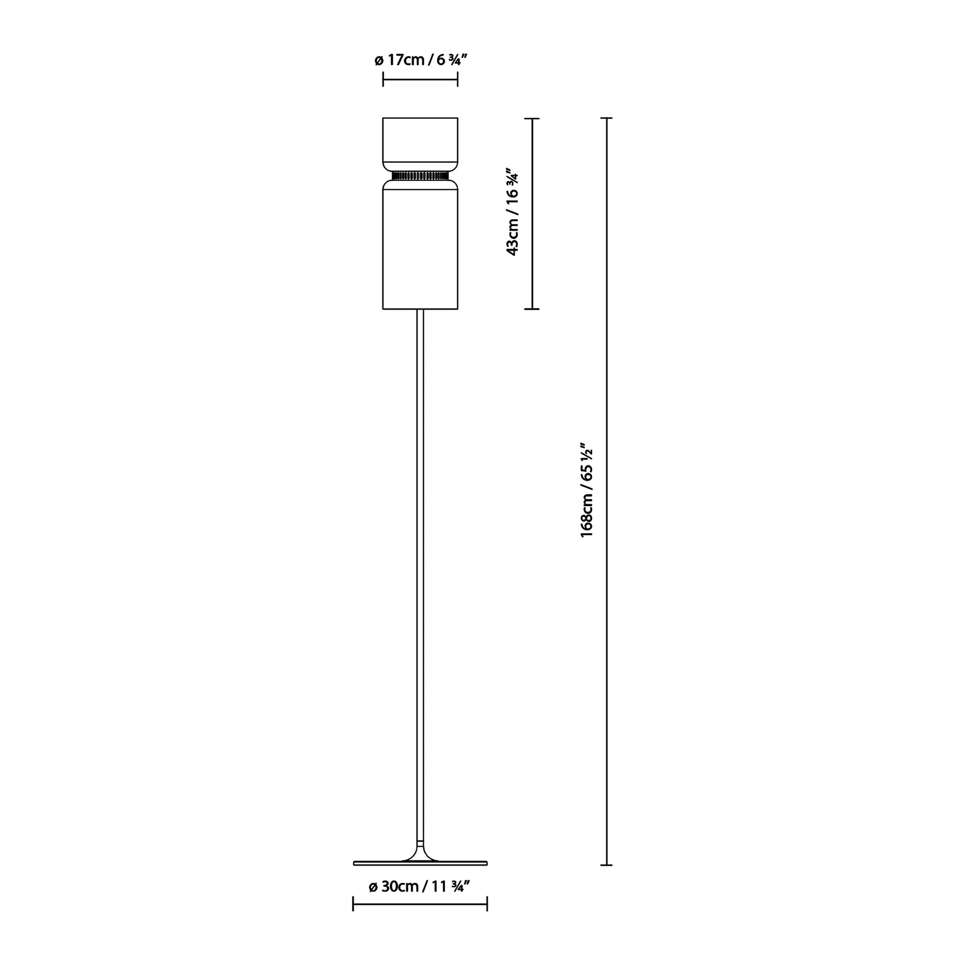 Aspen F17 Floor Lamp - line drawing.