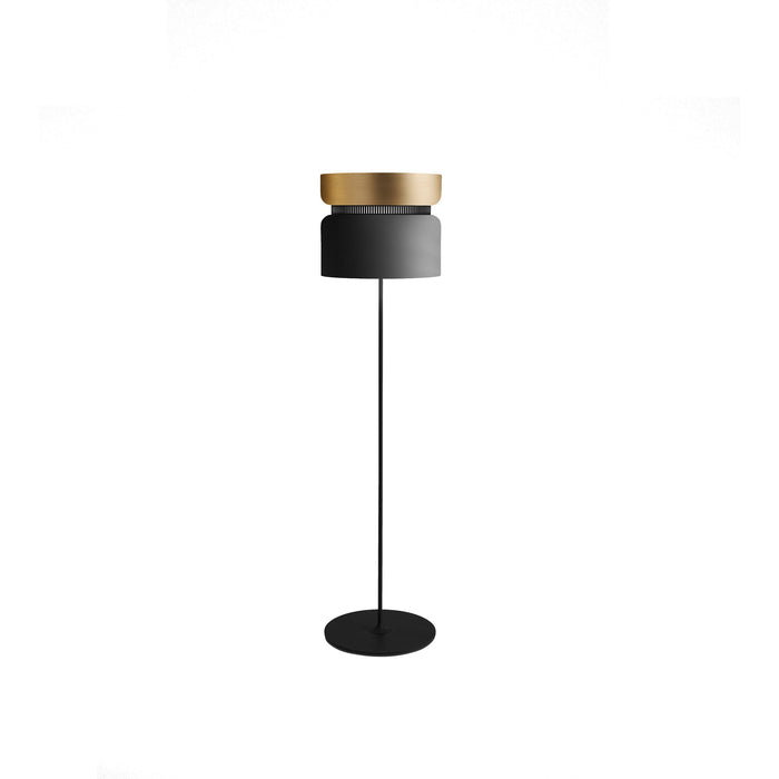 Aspen F40 Floor Lamp in Brass/Grey.