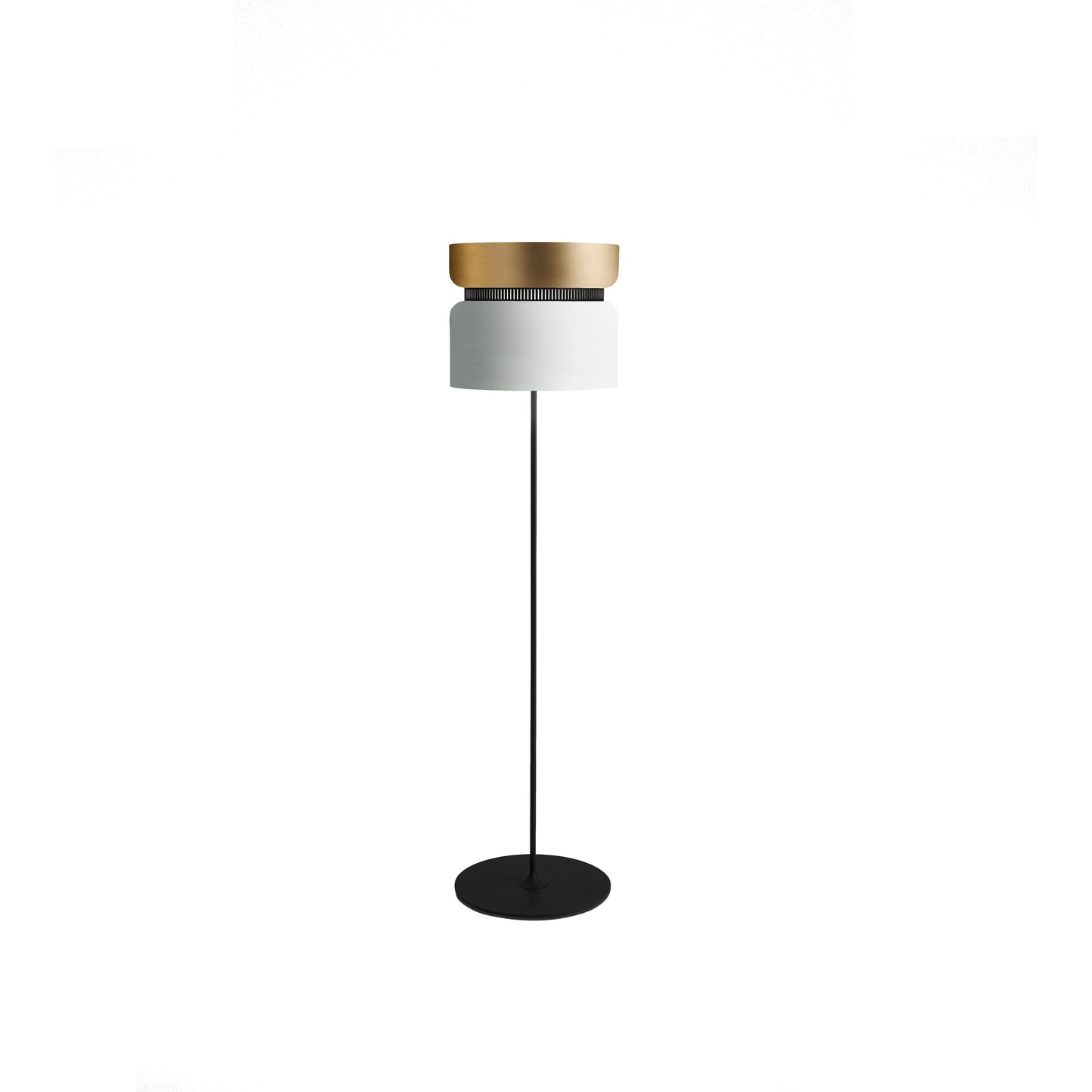 Aspen F40 Floor Lamp in Brass/Snow.