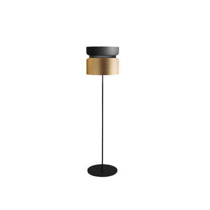 Aspen F40 Floor Lamp in Grey/Brass.