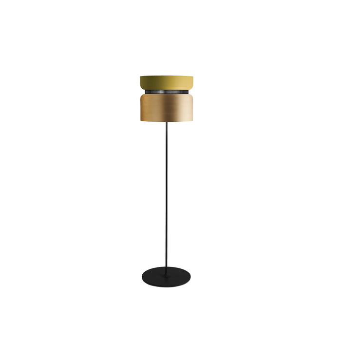 Aspen F40 Floor Lamp in Lemon/Brass.