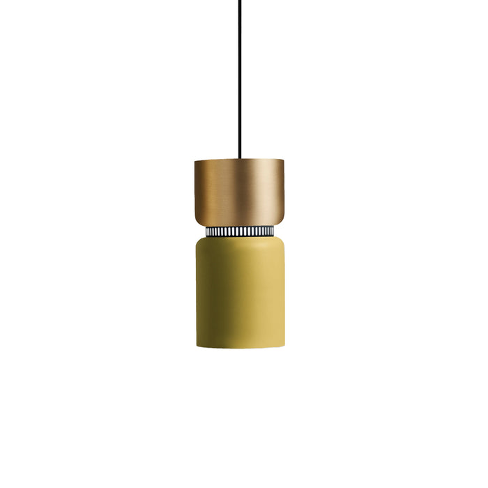 Aspen S17A Pendant Light in Brass/Lemon.