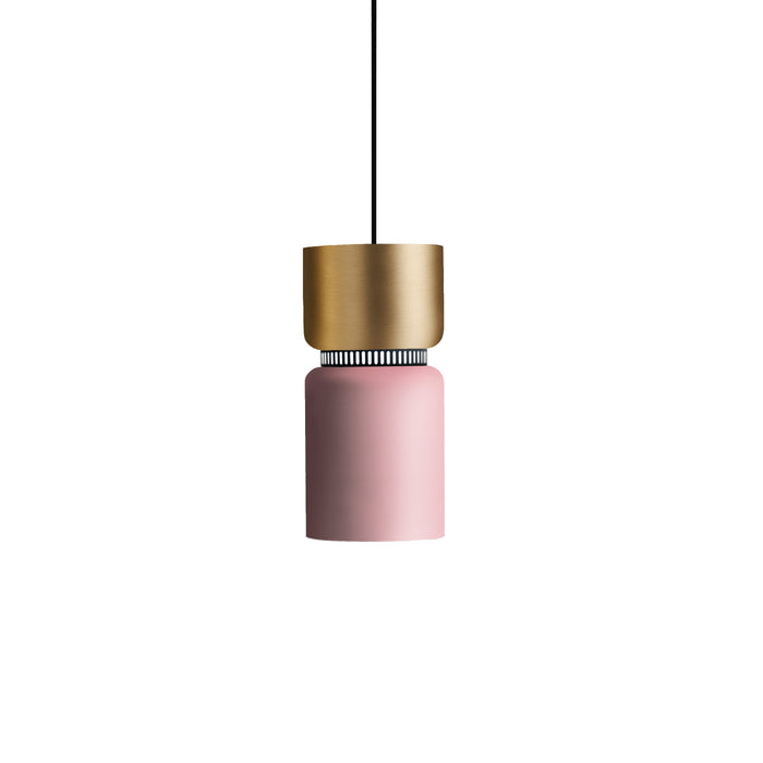 Aspen S17A Pendant Light in Brass/Rose.