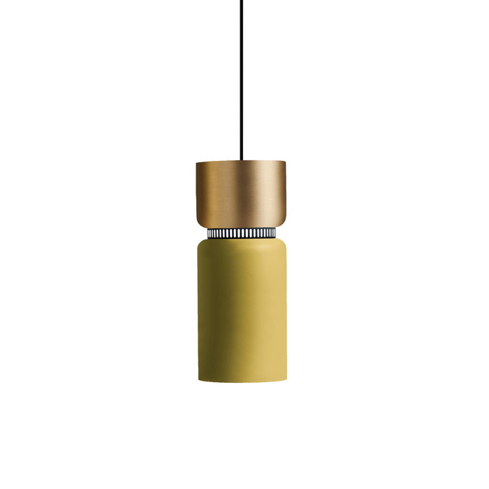 Aspen S17B Pendant Light in Brass/Lemon.