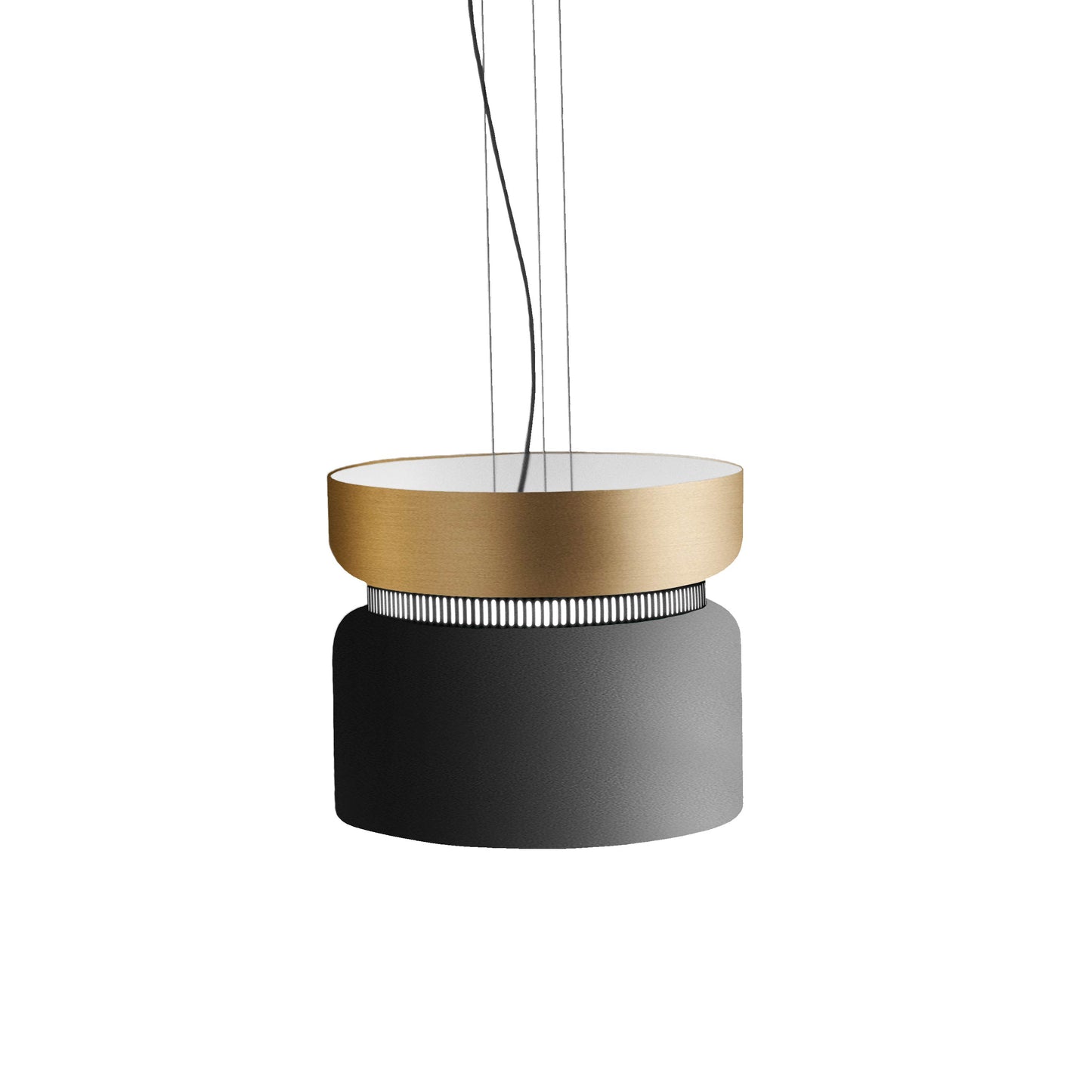 Aspen S40 Pendant Light in Brass/Grey.