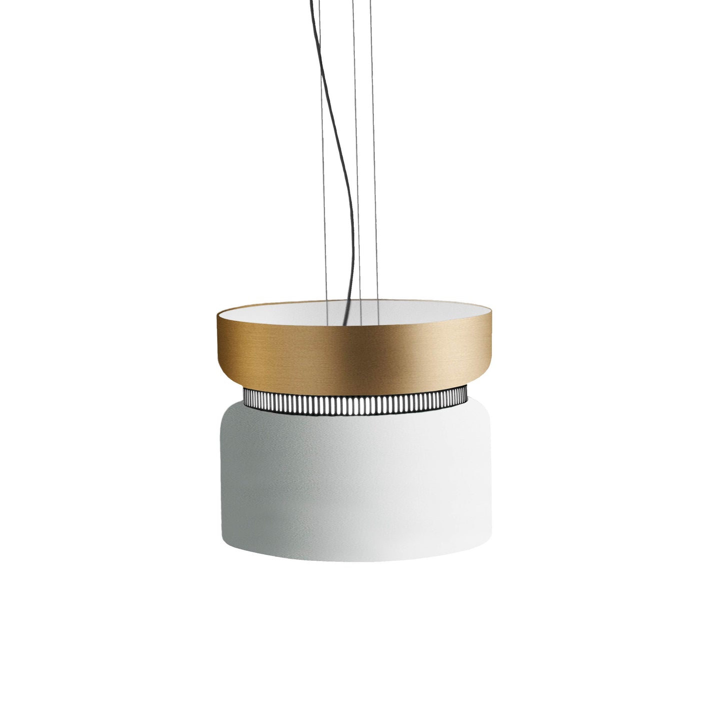 Aspen S40 Pendant Light in Brass/Snow.