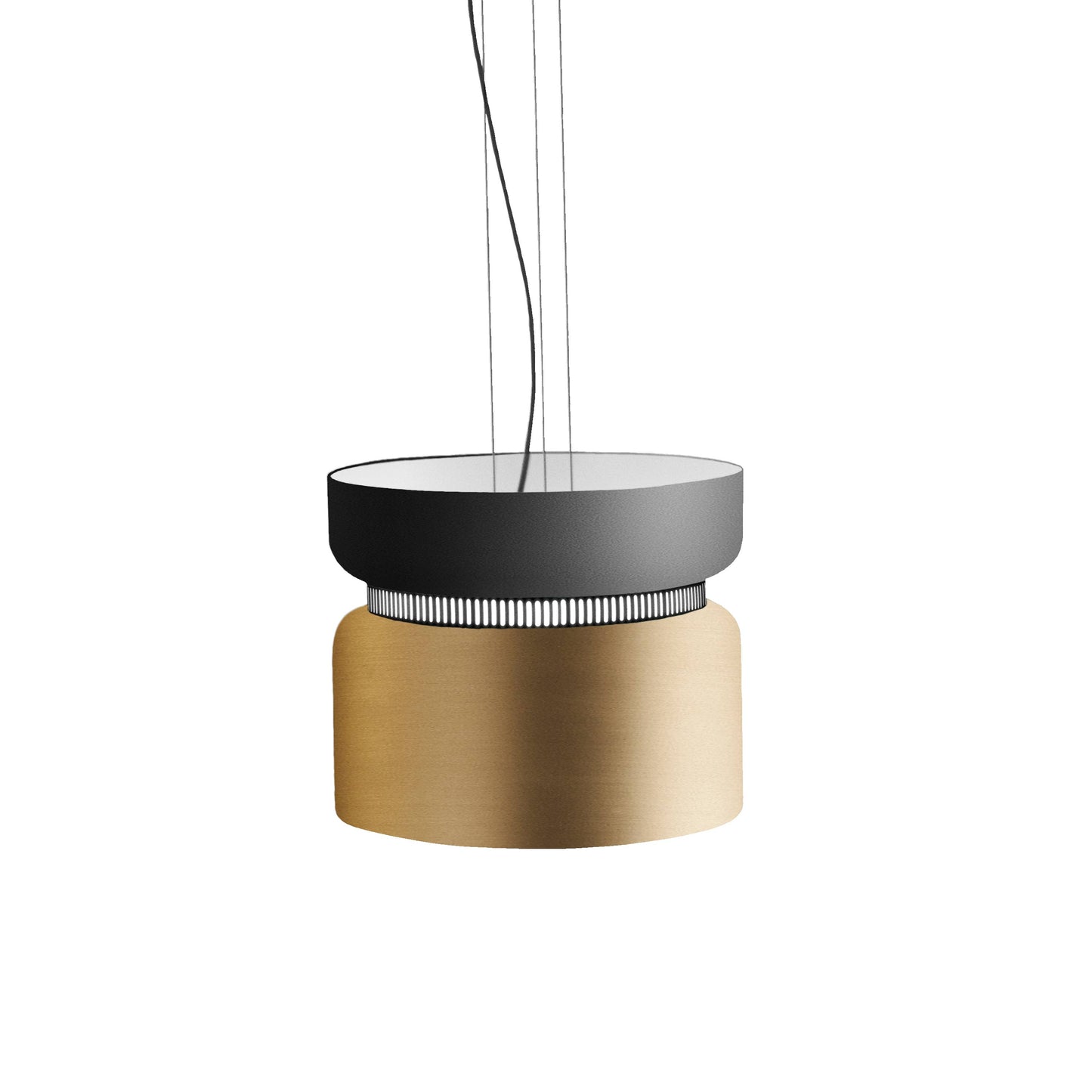 Aspen S40 Pendant Light in Grey/Brass.