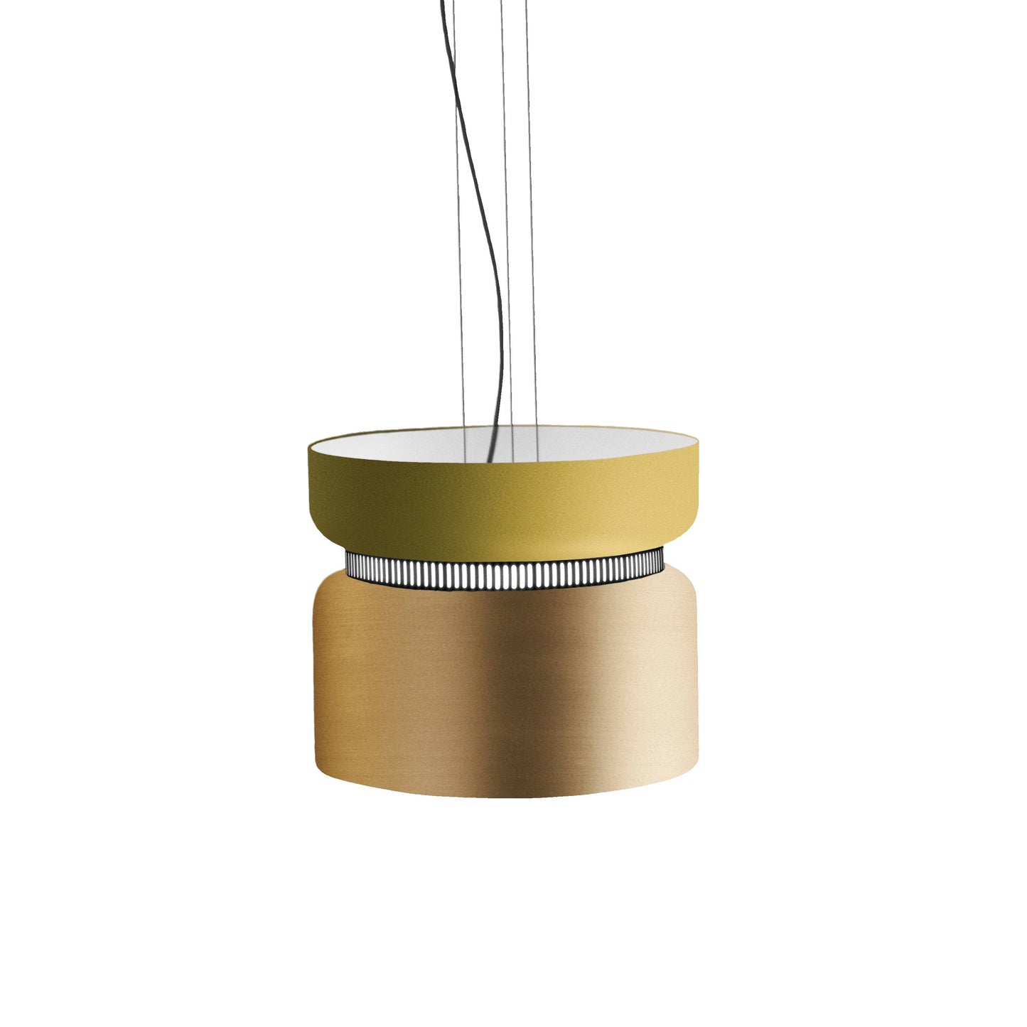 Aspen S40 Pendant Light in Lemon/Brass.