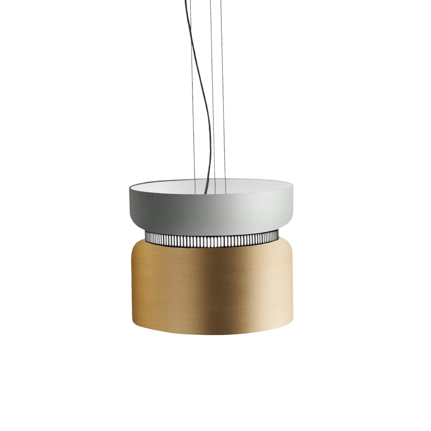 Aspen S40 Pendant Light in Limestone/Brass.