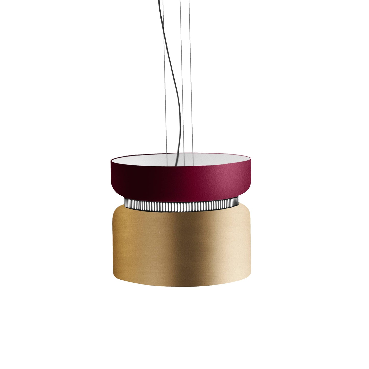 Aspen S40 Pendant Light in Merlot/Brass.