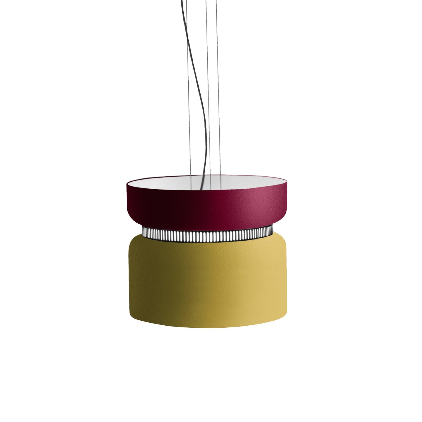 Aspen S40 Pendant Light in Merlot/Lemon.