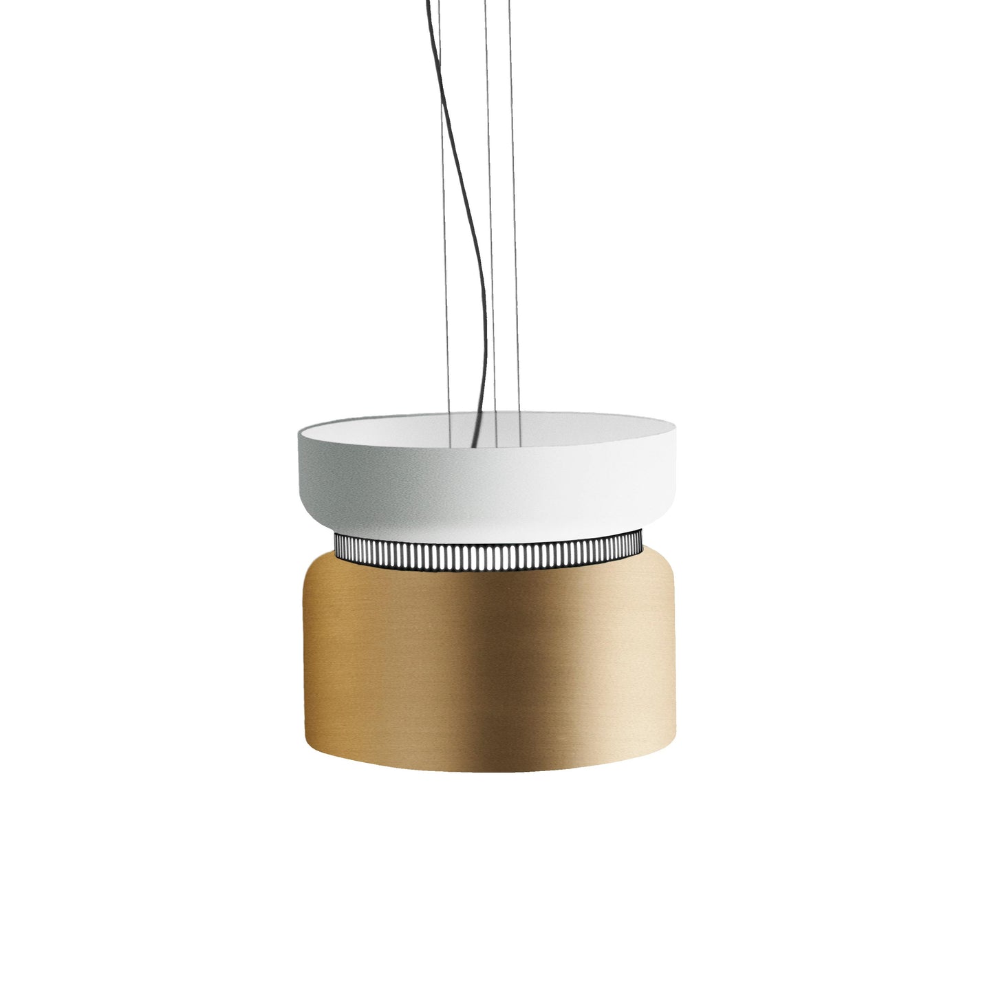 Aspen S40 Pendant Light in Snow/Brass.