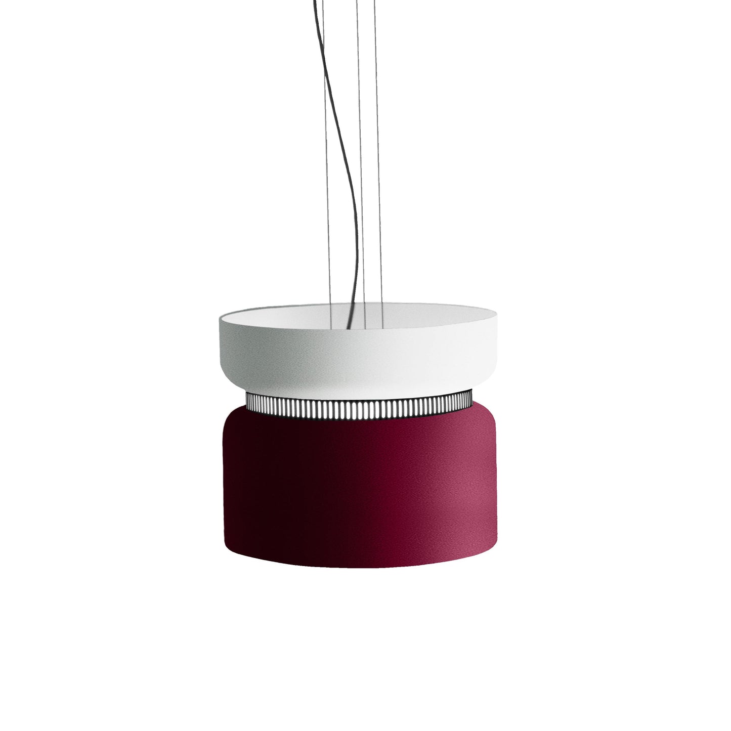 Aspen S40 Pendant Light in Snow/Merlot.