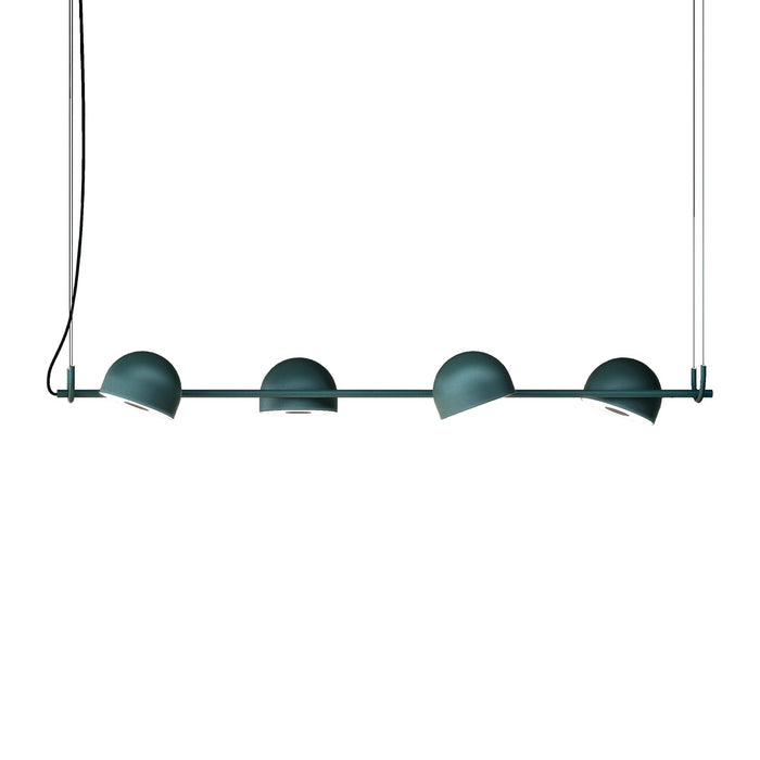 Bowee SH4 LED Linear Pendant Light in Clear Turquoise.