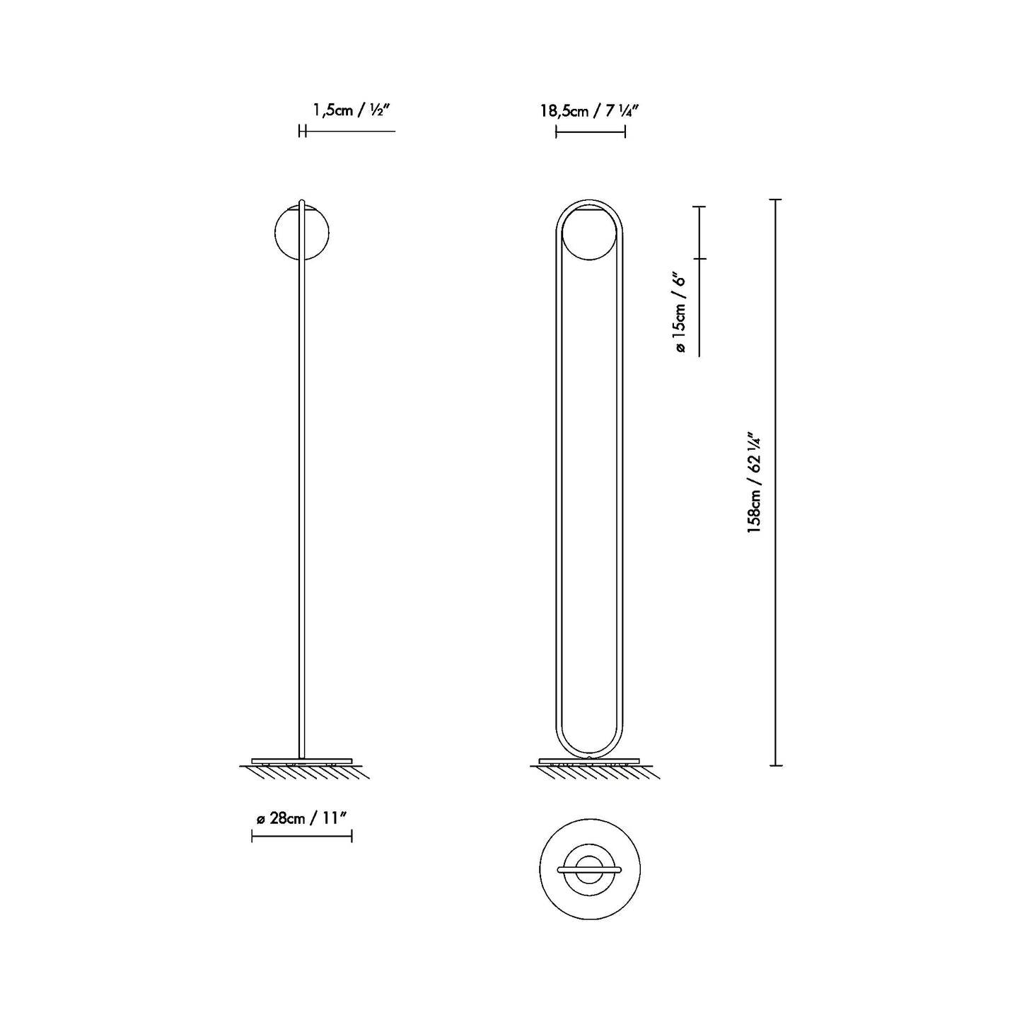 C_Ball F Floor Lamp - line drawing.